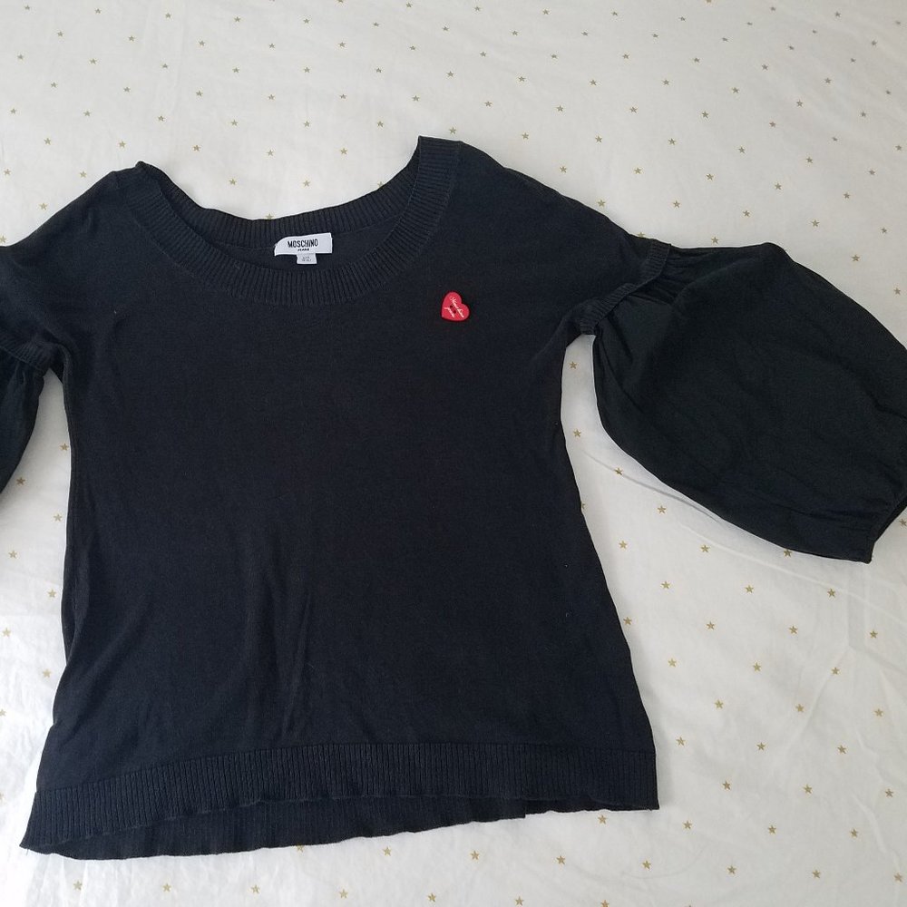 Moschino JR/Ladies Size XS Black Pouf sleeves top